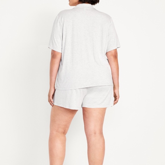 NWT OLD NAVY Knit Jersey Pajama Short Set Color HEATHER GRAY SIZE MEDIUM - Picture 8 of 9